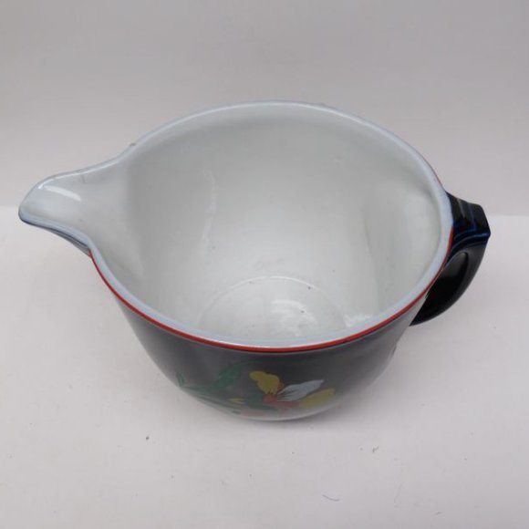 Hall China Cobalt BLUE BLOSSOM Handled Batter Pitcher, Made In U.S.A. - Picture 5 of 7